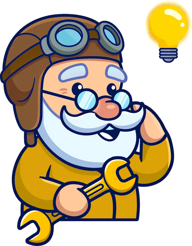 Professor Skybeard mit Schraubenschlüssel