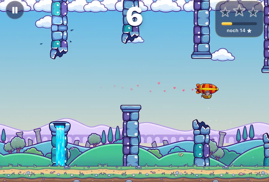iPhone Duo in console mode: Skybeard with the Zeppelin on top, the control desk with the “Hold” field below